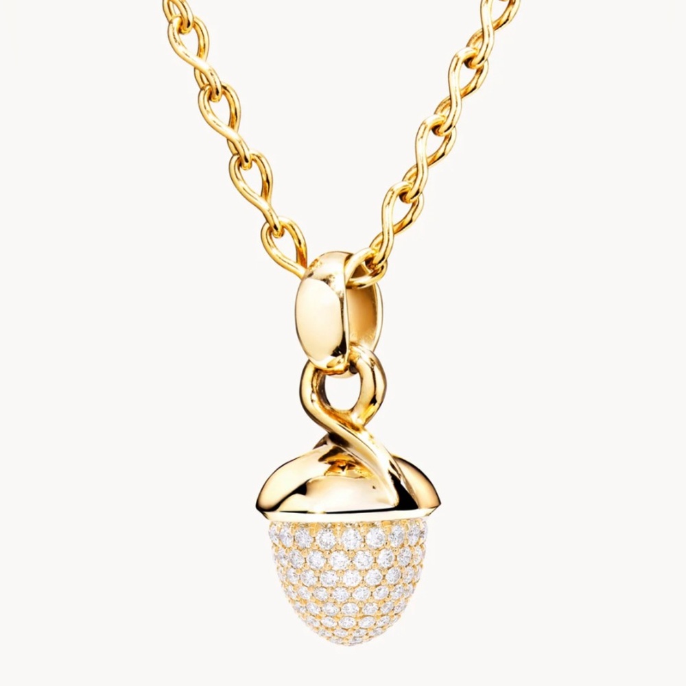 Gold Plated Acorn Pendant Necklace